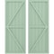 Ekena Millwork Americraft 6-Board Wood 2 Equal Panel Frmd Board-n-Batten Shutters w/Dbl Z-Bar, ARW102BF621X77SGH, PR ARW102BF621X77SGH - alternate 1